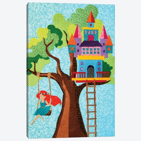 Treehouse Castle - Castle Series Canvas Print #PFP96} by Pop Fabric Posters by Ali Scher Canvas Art Print
