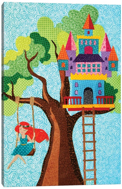 Treehouse Castle - Castle Series Canvas Art Print - Pop Fabric Posters by Ali Scher