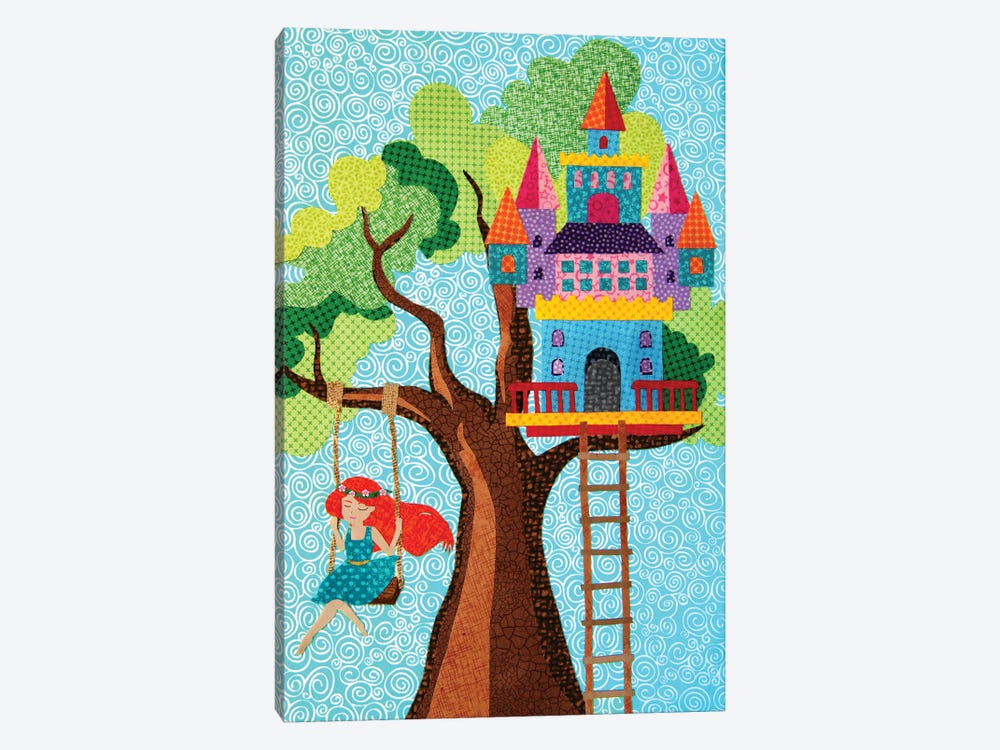 Treehouse Castle - Castle Series by Pop Fabric Posters by Ali Scher 1-piece Canvas Artwork