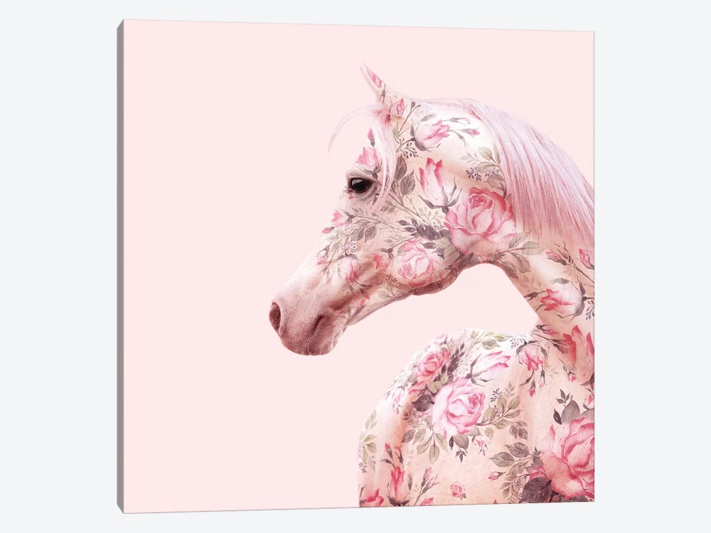 Floral Horse by Paul Fuentes 1-piece Canvas Wall Art