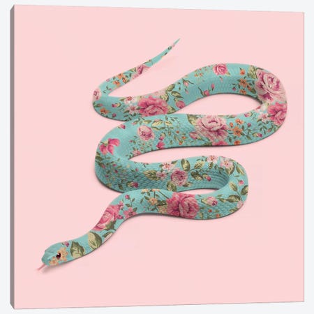 Floral Snake Canvas Print #PFU17} by Paul Fuentes Canvas Art