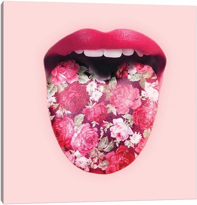 Floral Tongue Canvas Art Print - Paul Fuentes