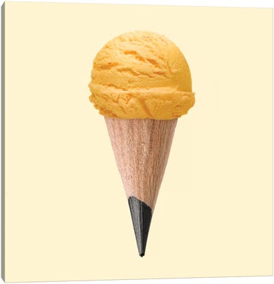 Ice Cream Pencil Canvas Art Print - Ice Cream & Popsicle Art