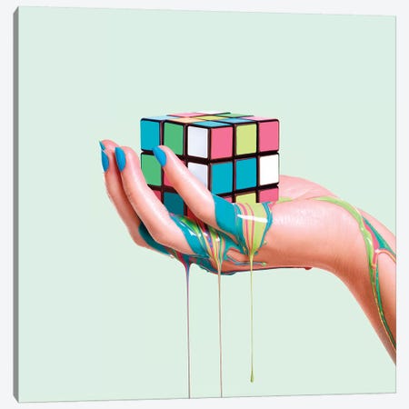 Melting Rubik Canvas Print #PFU31} by Paul Fuentes Canvas Print