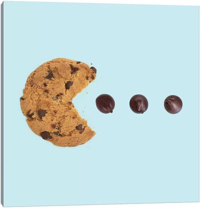 Pacman Cookie Canvas Art Print - Sweets & Dessert Art