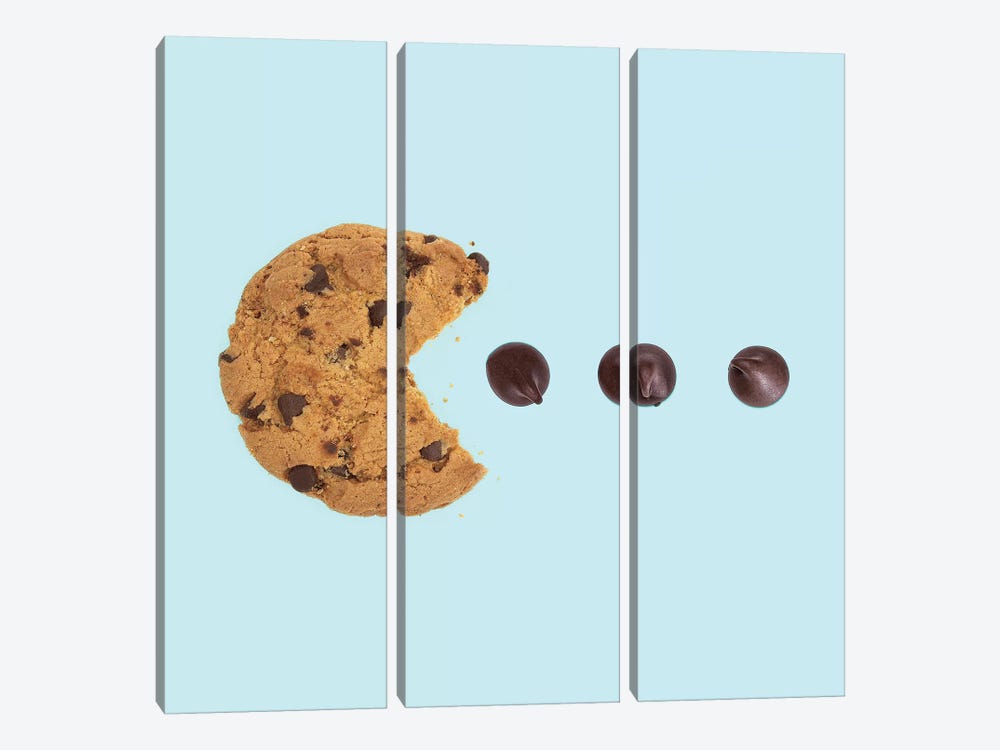 Pacman Cookie by Paul Fuentes 3-piece Canvas Print