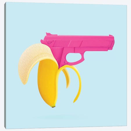 Banana Gun Canvas Print #PFU3} by Paul Fuentes Canvas Wall Art
