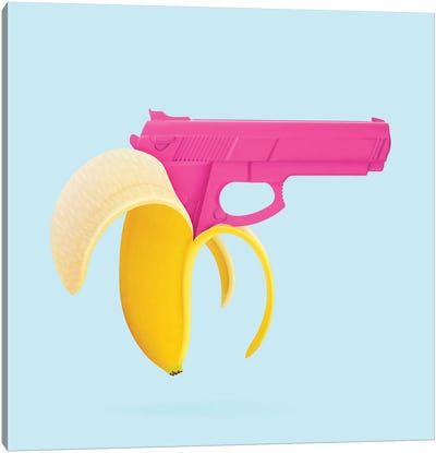 Banana Gun Canvas Art Print - Anti-Valentine's Day