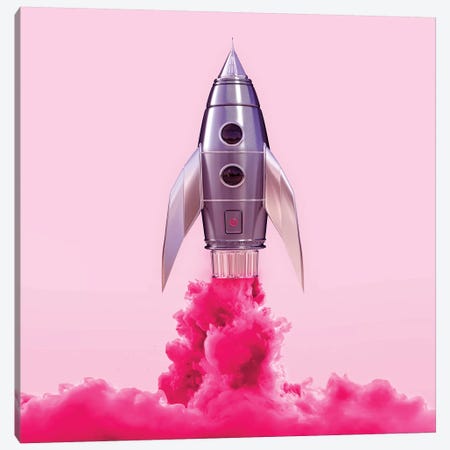 Pink Rocket Canvas Print #PFU41} by Paul Fuentes Canvas Art