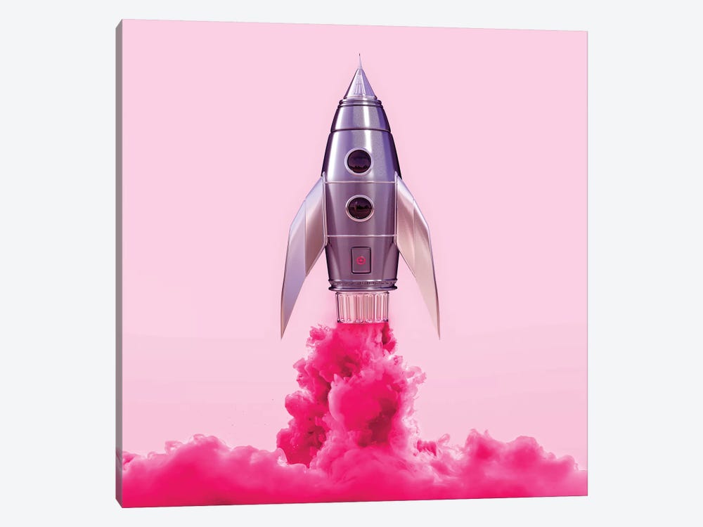 Pink Rocket by Paul Fuentes 1-piece Canvas Artwork