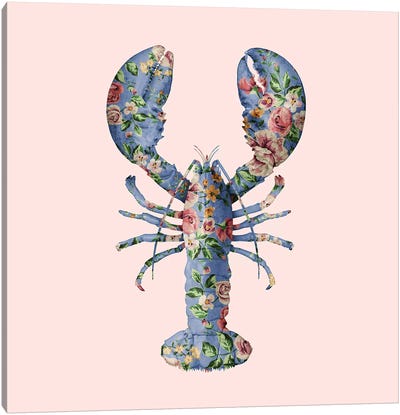 Floral Lobster Canvas Art Print