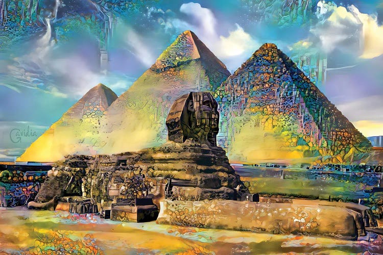 Egypt Giza Pyramids Sphinx by Pedro Gavidia wall art