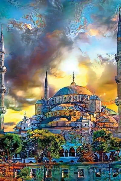 Famous Places Of Worship: Istanbul Turkey Blue Mosque by Pedro Gavidia