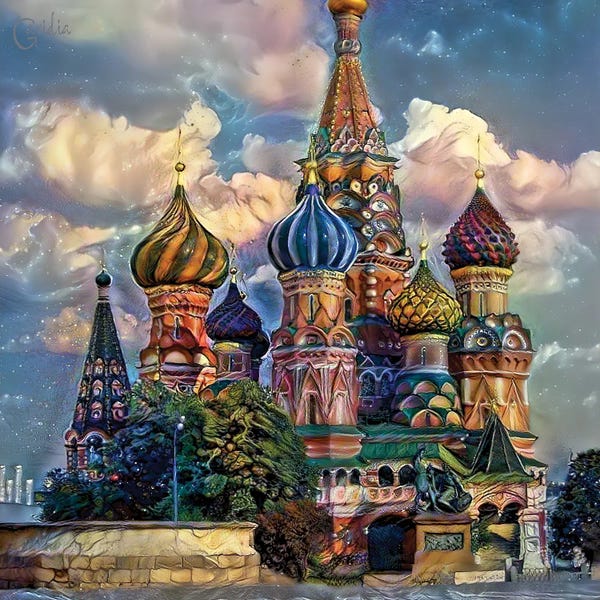 Places Of Worship: Moscow Russia Cathedral of Vasily the Blessed Saint Basil by Pedro Gavidia