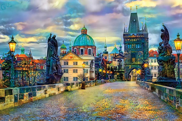 Pedro Gavidia: Prague Czech Republic Charles Bridge by Pedro Gavidia