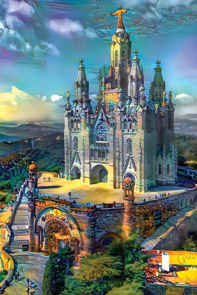 Pedro Gavidia: Barcelona Spain Tibidabo Church by Pedro Gavidia