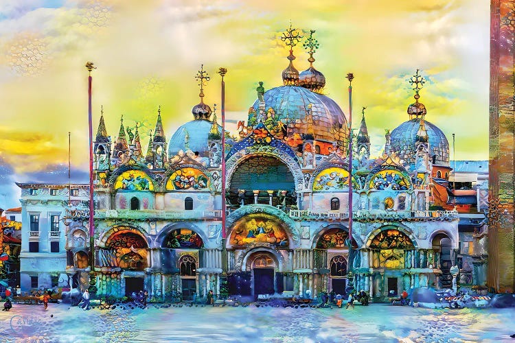 Venice Italy Patriarchal Cathedral Basilica of Saint Mark at sunset by Pedro Gavidia wall art