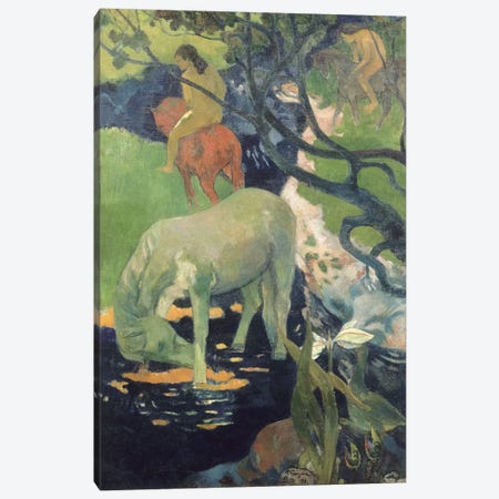 The White Horse Canvas Print #PGG6} by Paul Gauguin Art Print