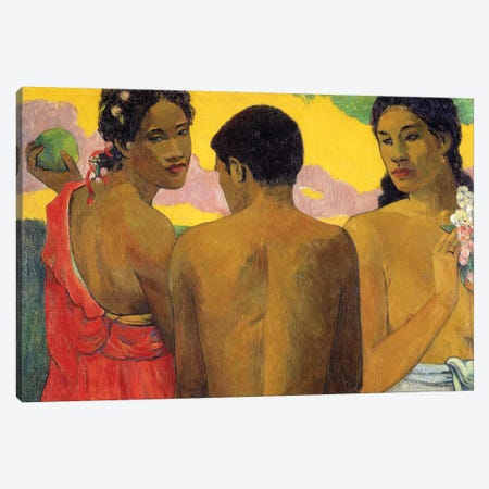Three Tahitians Canvas Print #PGG7} by Paul Gauguin Art Print