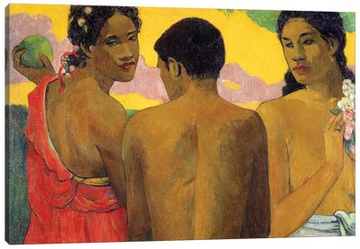 Three Tahitians Canvas Art Print - Paul Gauguin