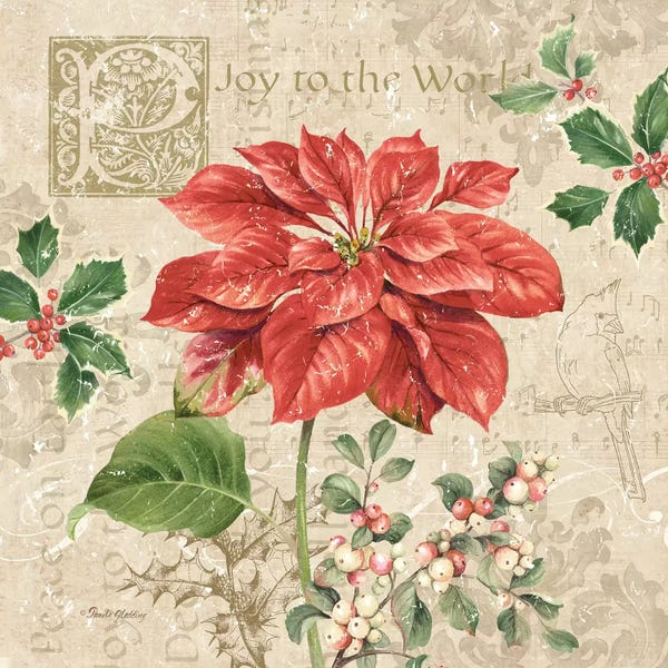 Poinsettias: Christmas Trail IV by Pamela Gladding