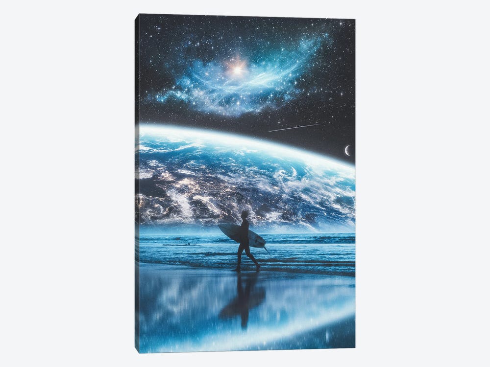 Surfing The World by Psguy2026 1-piece Canvas Wall Art