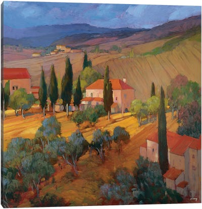 Coral Sunset Tuscany Canvas Art Print