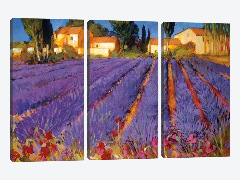 Late Afternoon, Lavender Fields by Philip Craig 3-piece Canvas Print