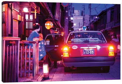 Geisha Taxi Canvas Art Print - Nightlife Japan 