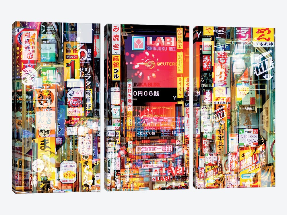 Shinjuku Signs by Philippe Hugonnard 3-piece Art Print