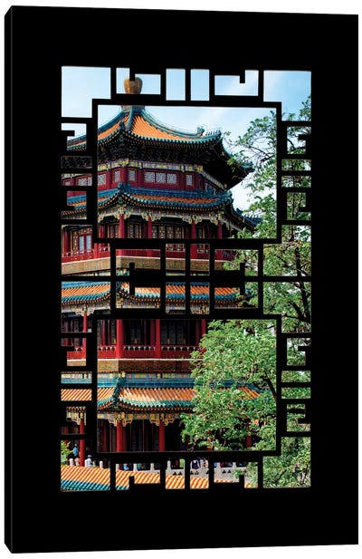 China - Window View I Canvas Art Print - Pagodas