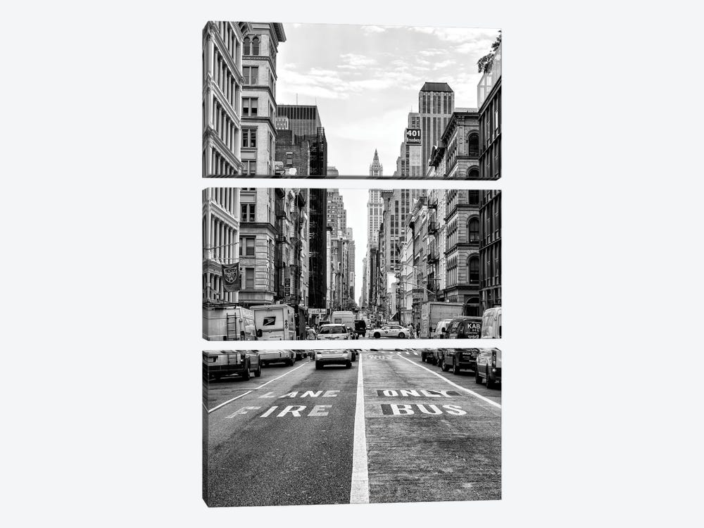 Fire Lane & Bus Only by Philippe Hugonnard 3-piece Canvas Print