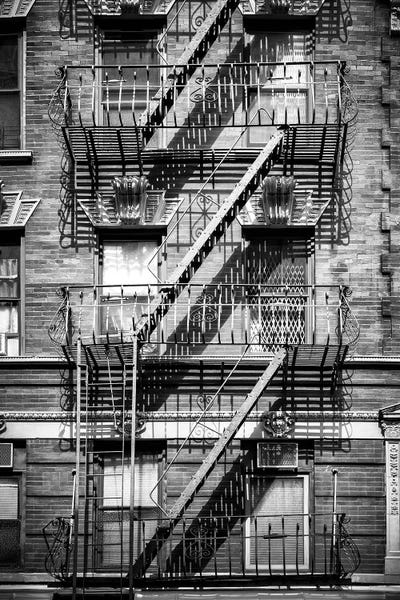 Black Manhattan: Facade With Fire Escape by Philippe Hugonnard