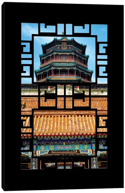 China - Window View III Canvas Art Print - Pagodas