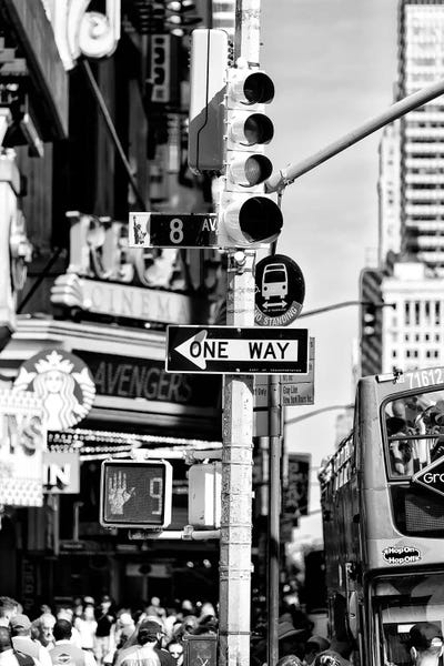 Black Manhattan: Traffic Light Times Square by Philippe Hugonnard