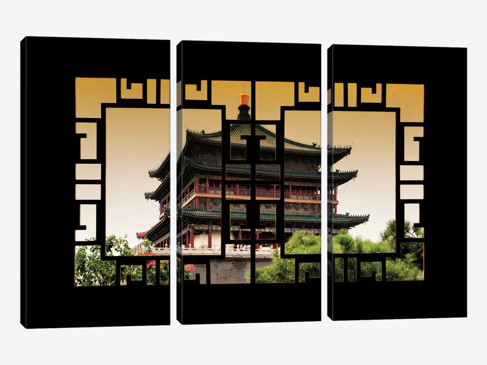 China - Window View IV by Philippe Hugonnard 3-piece Canvas Art Print