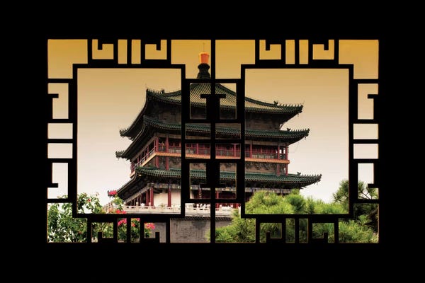Pagodas: China - Window View IV by Philippe Hugonnard