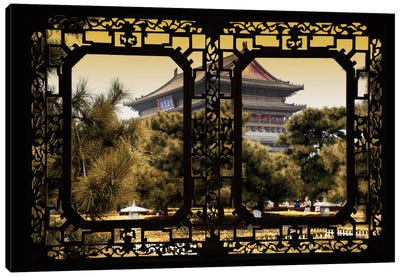 China - Window View V Canvas Art Print - Pagodas