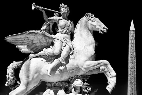 Philippe Hugonnard: Equestrian Statue with Luxor Obelisk by Philippe Hugonnard