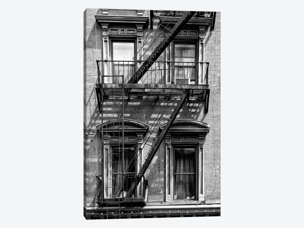 Black Fire Escape Staircase by Philippe Hugonnard 1-piece Canvas Print