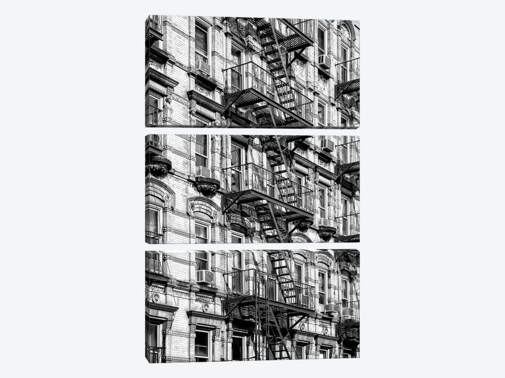 Fire Escape Staircases Facade by Philippe Hugonnard 3-piece Canvas Print