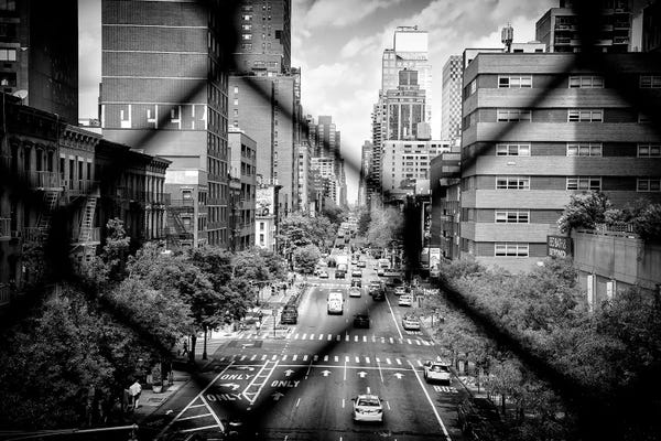 Black Manhattan: Between The Mesh Of The Fence by Philippe Hugonnard
