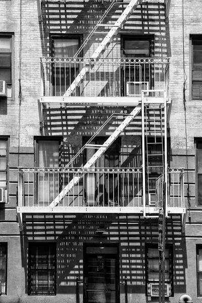 Black Manhattan: White Fire Escape Stairs by Philippe Hugonnard