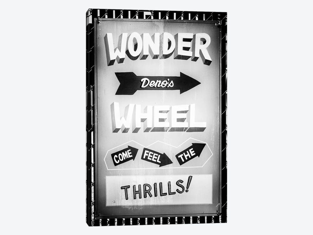 Vintage Wonder Wheel Sign by Philippe Hugonnard 1-piece Canvas Art Print