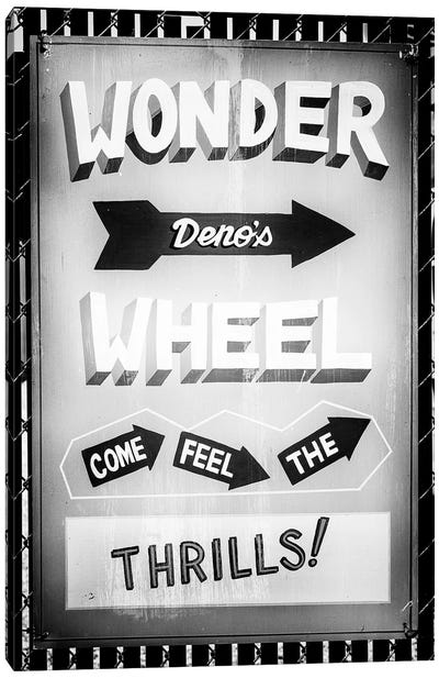 Vintage Wonder Wheel Sign Canvas Art Print