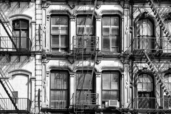 Black Manhattan: Old Building Facades I by Philippe Hugonnard