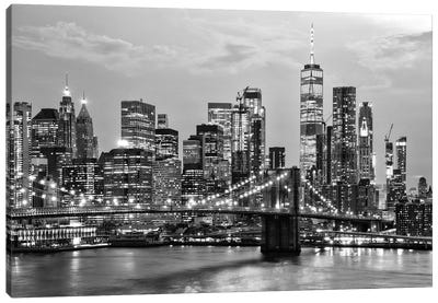 New York By Night Canvas Art Print - New York City Skylines