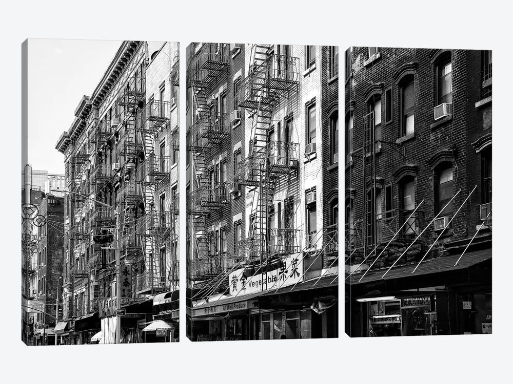 NYC Chinatown Buildings by Philippe Hugonnard 3-piece Canvas Art