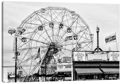 Luna Park Wonder Wheel Canvas Art Print - Ferris Wheels
