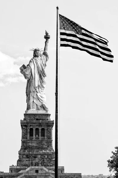 Black Manhattan: Liberty American Flag by Philippe Hugonnard